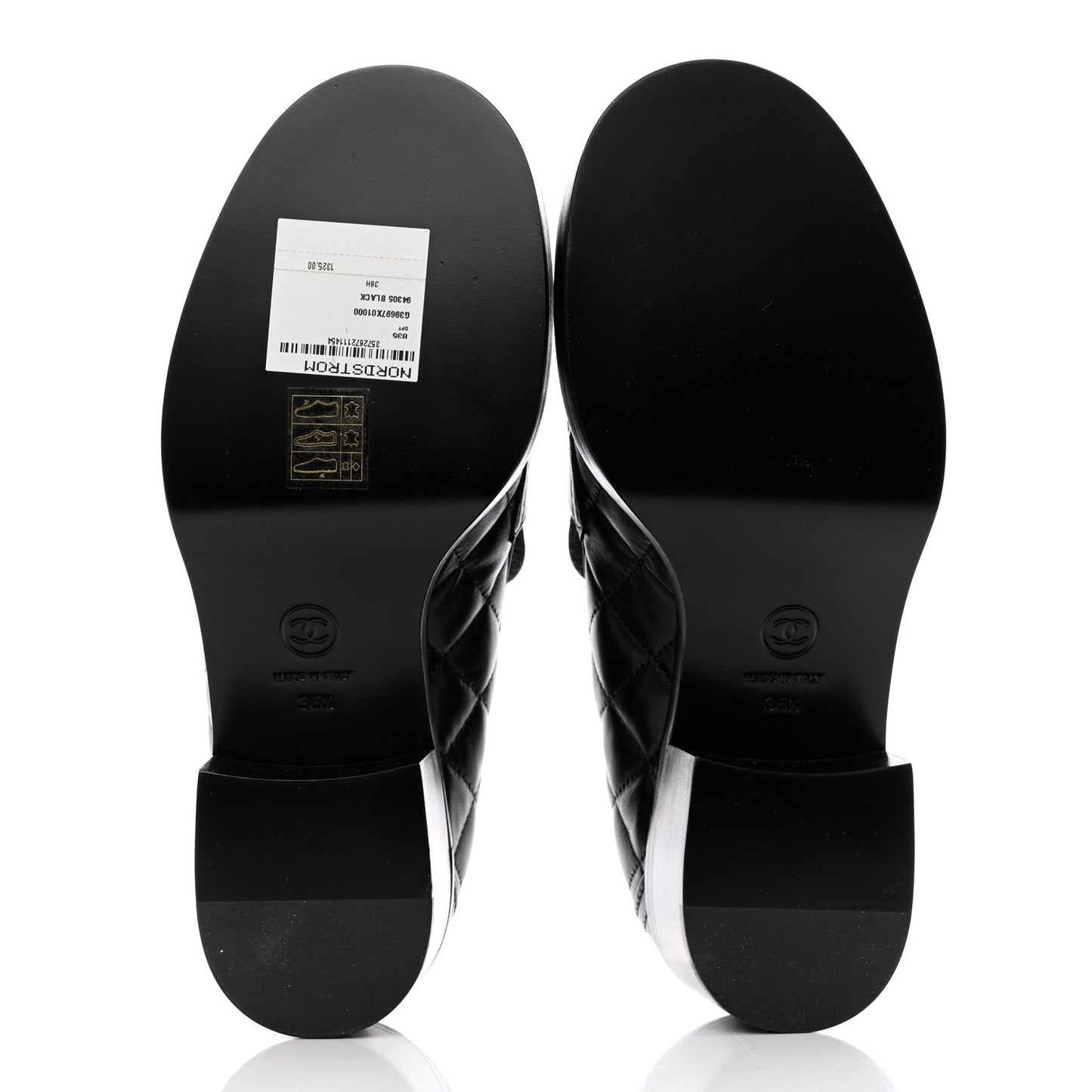 Lambskin Quilted CC Heart Loafers 36.5 Black