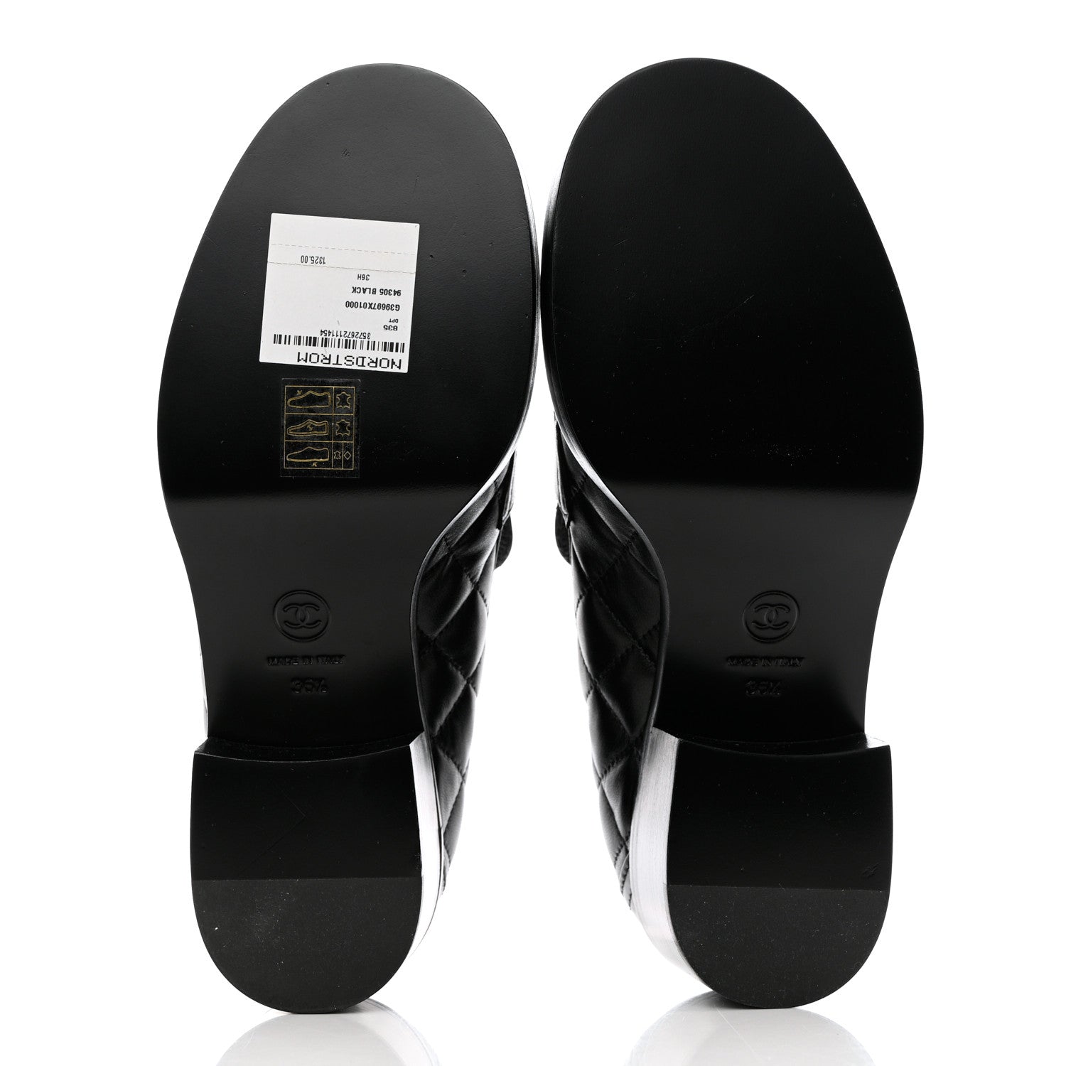 Chanel Lambskin Quilted CC Heart Loafers 36.5 Black 5 of 9