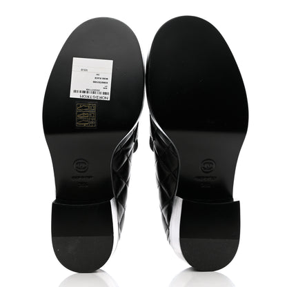 Chanel Lambskin Quilted CC Heart Loafers 36.5 Black 5 of 9