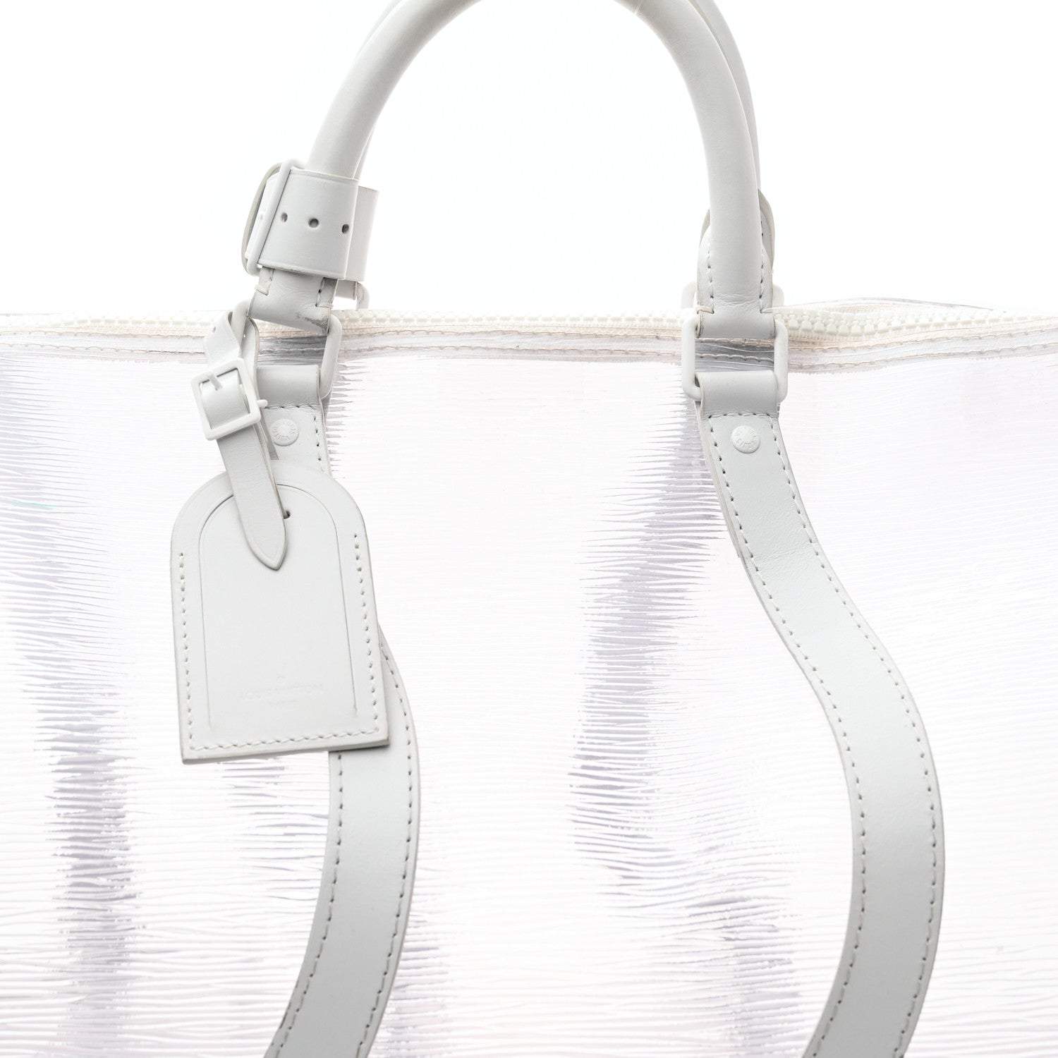 Louis Vuitton PVC Epi Embossed Wavy Keepall Bandouliere 50 White 8 of 16