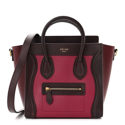 Celine Satin Calfskin Nano Tri-Color Luggage Purple Orchid 1 of 9