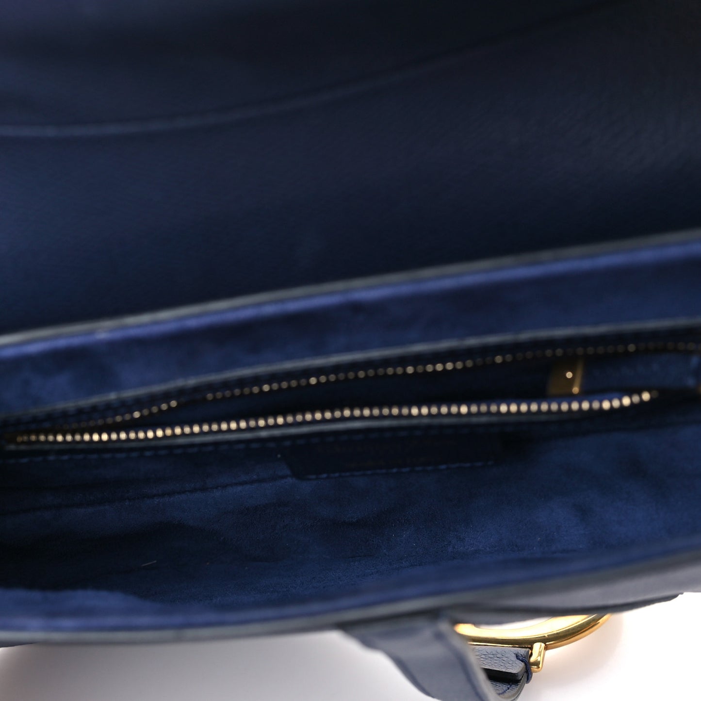 Grained Calfskin Saddle Bag Navy