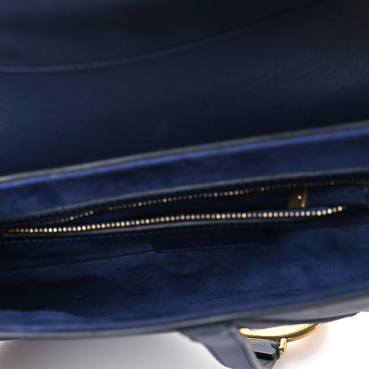 Christian Dior Grained Calfskin Saddle Bag Navy 5 of 10