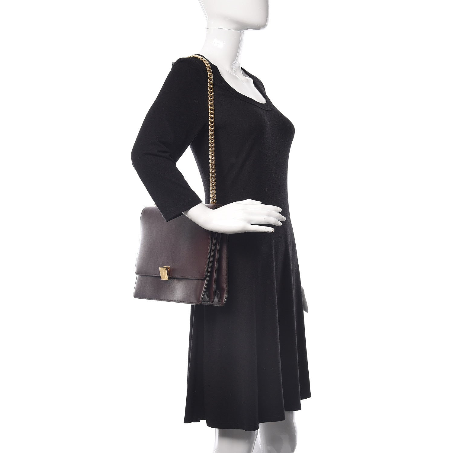 Celine Smooth Calfskin Large Case Chain Flap Burgundy 2 of 13