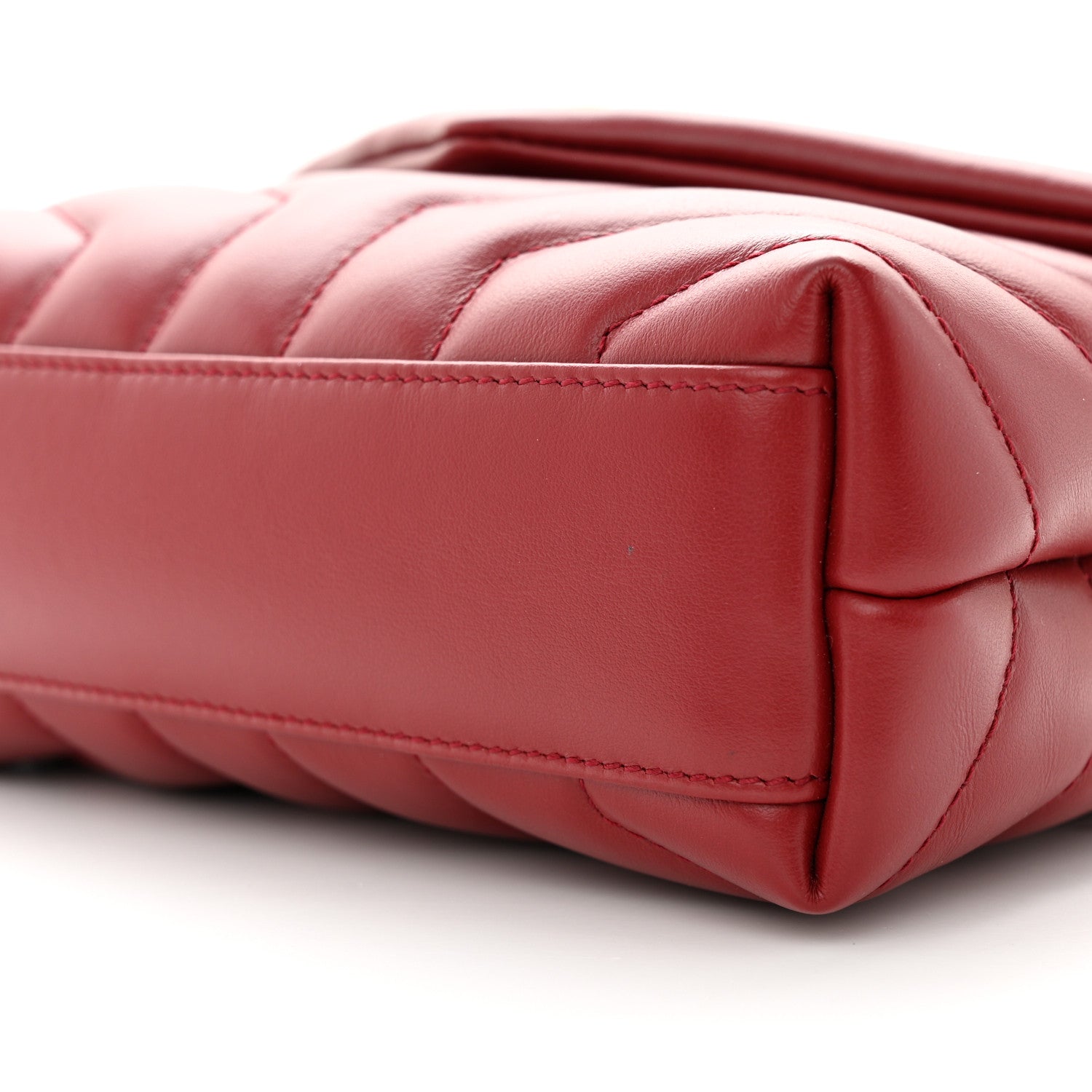Saint Laurent Calfskin Y Quilted Monogram Toy Loulou Monogram Crossbody Bag Red 10 of 11