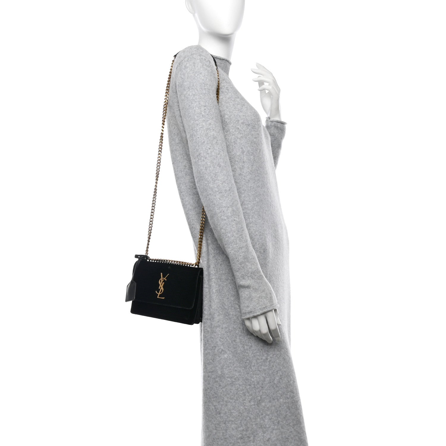 Saint Laurent Velvet Small Monogram Sunset Black 2 of 12