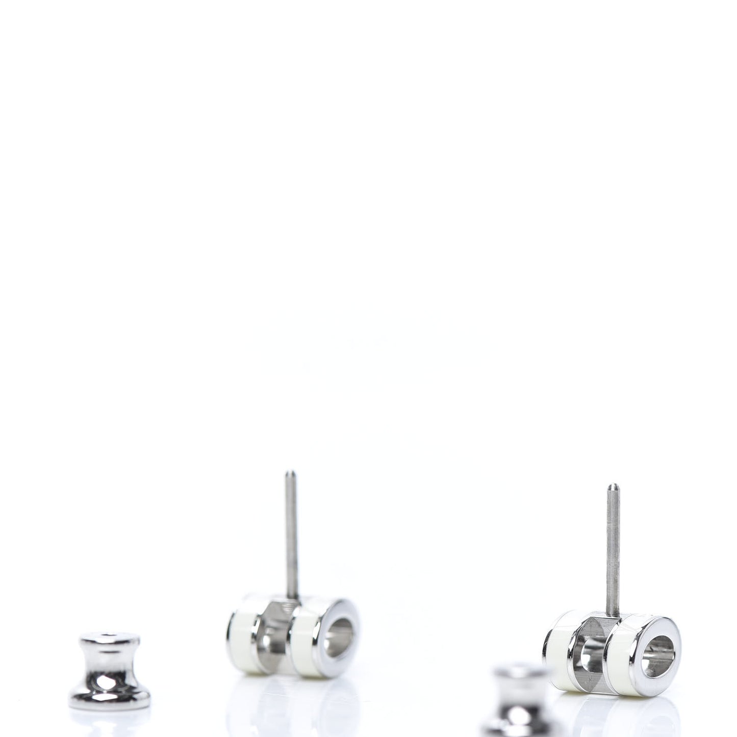 Palladium Lacquered Pop H Earrings White