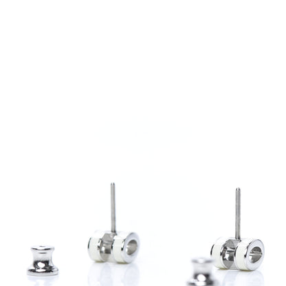 Hermes Palladium Lacquered Pop H Earrings White 3 of 6