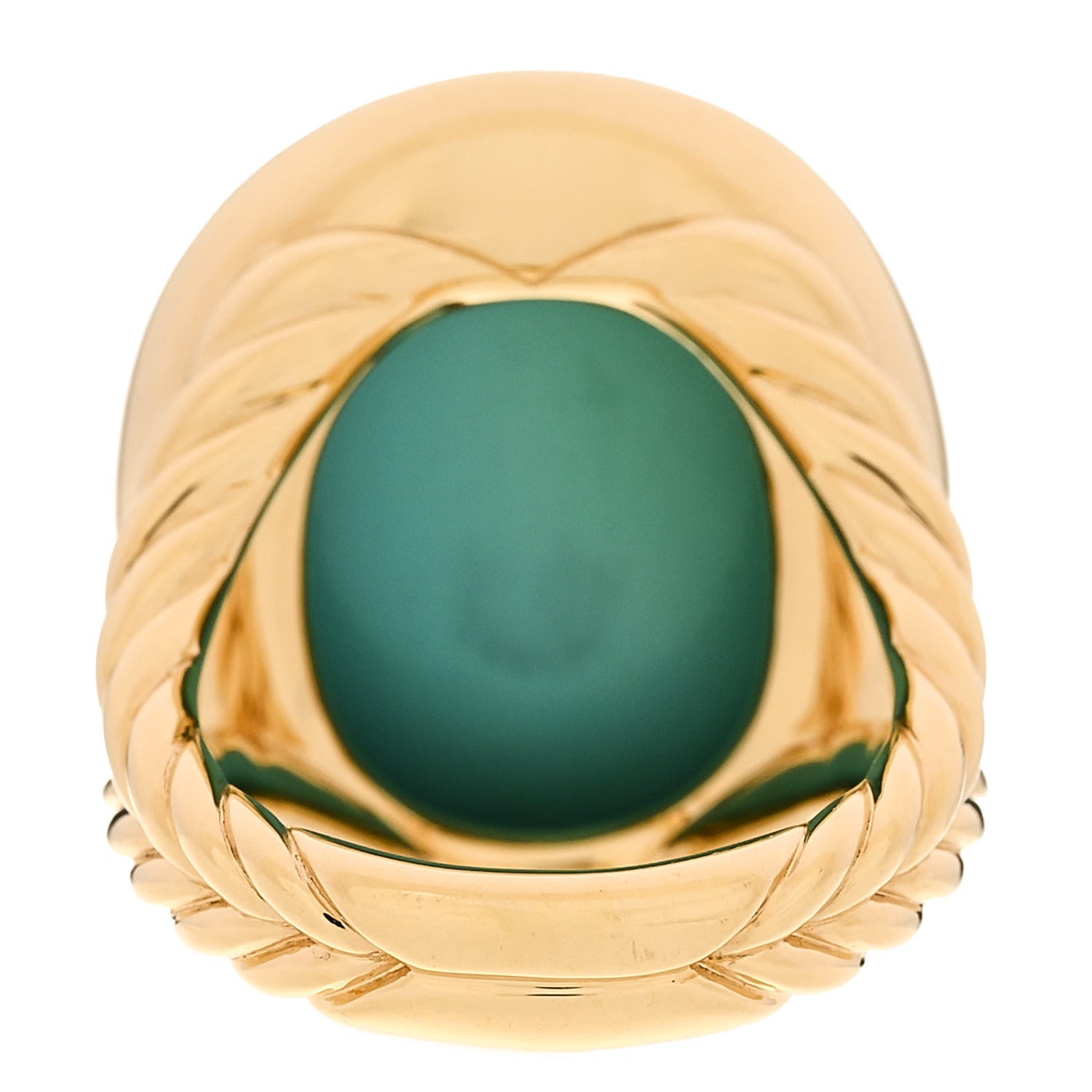 David Yurman Sterling Silver 18K Yellow Gold Diamond Turquoise Albion Oval Ring 53 6.25 4 of 6