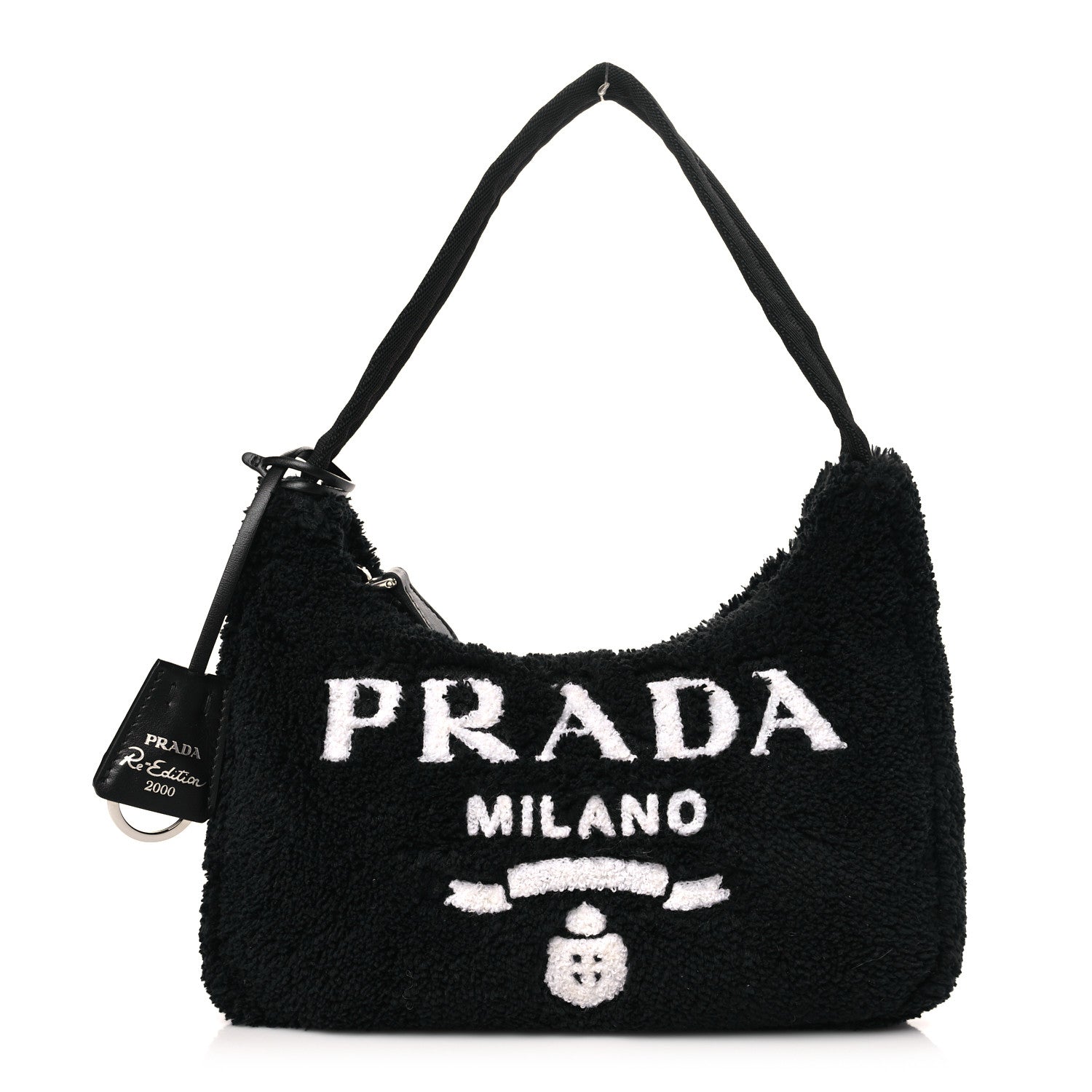 Prada Terry Cloth Mini Re-Edition 2000 Bag Black White 1 of 9