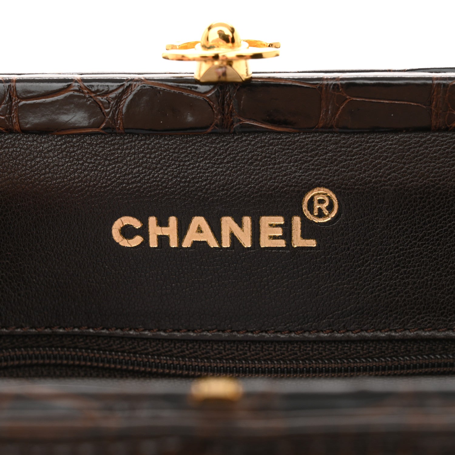Chanel Alligator Chain Bag Dark Brown 6 of 12