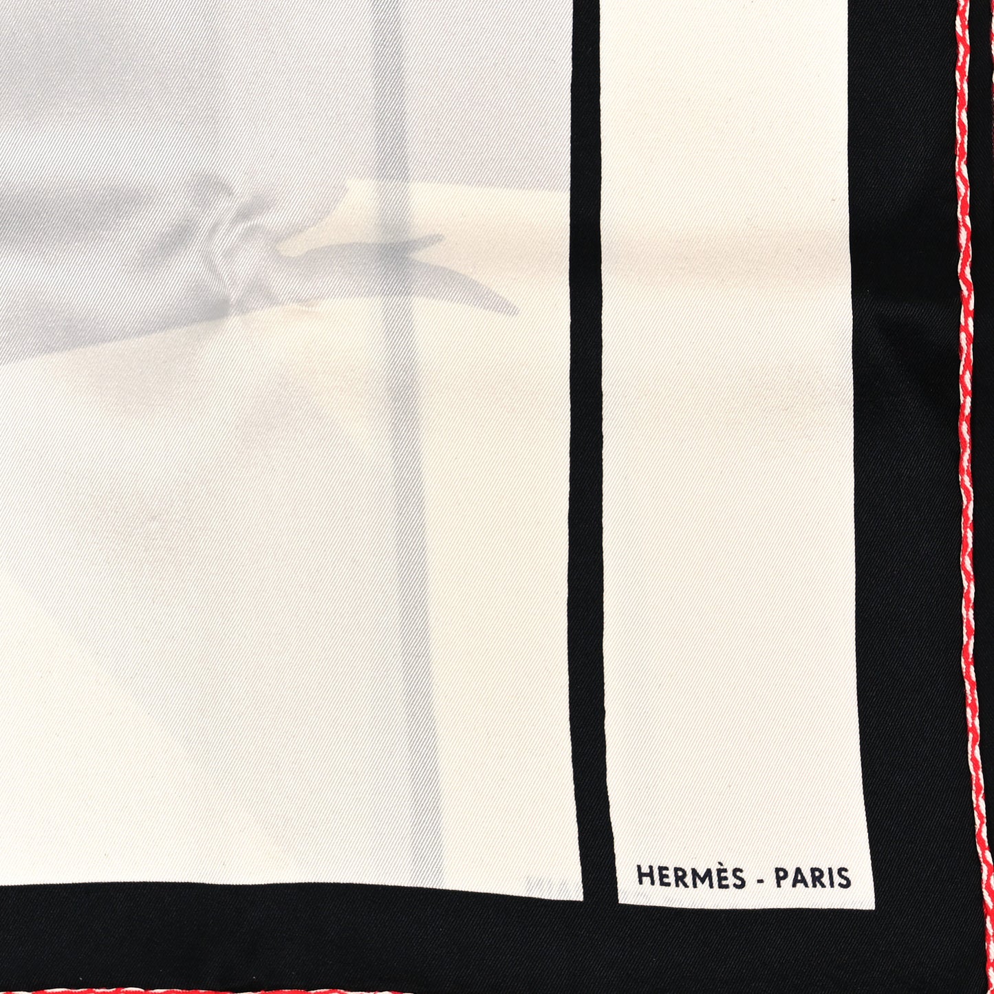 Silk Swinging Saint Germain Scarf 70 White Black Rouge