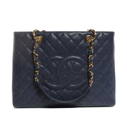 Chanel Caviar Grand Shopping Tote GST Navy 1 of 7