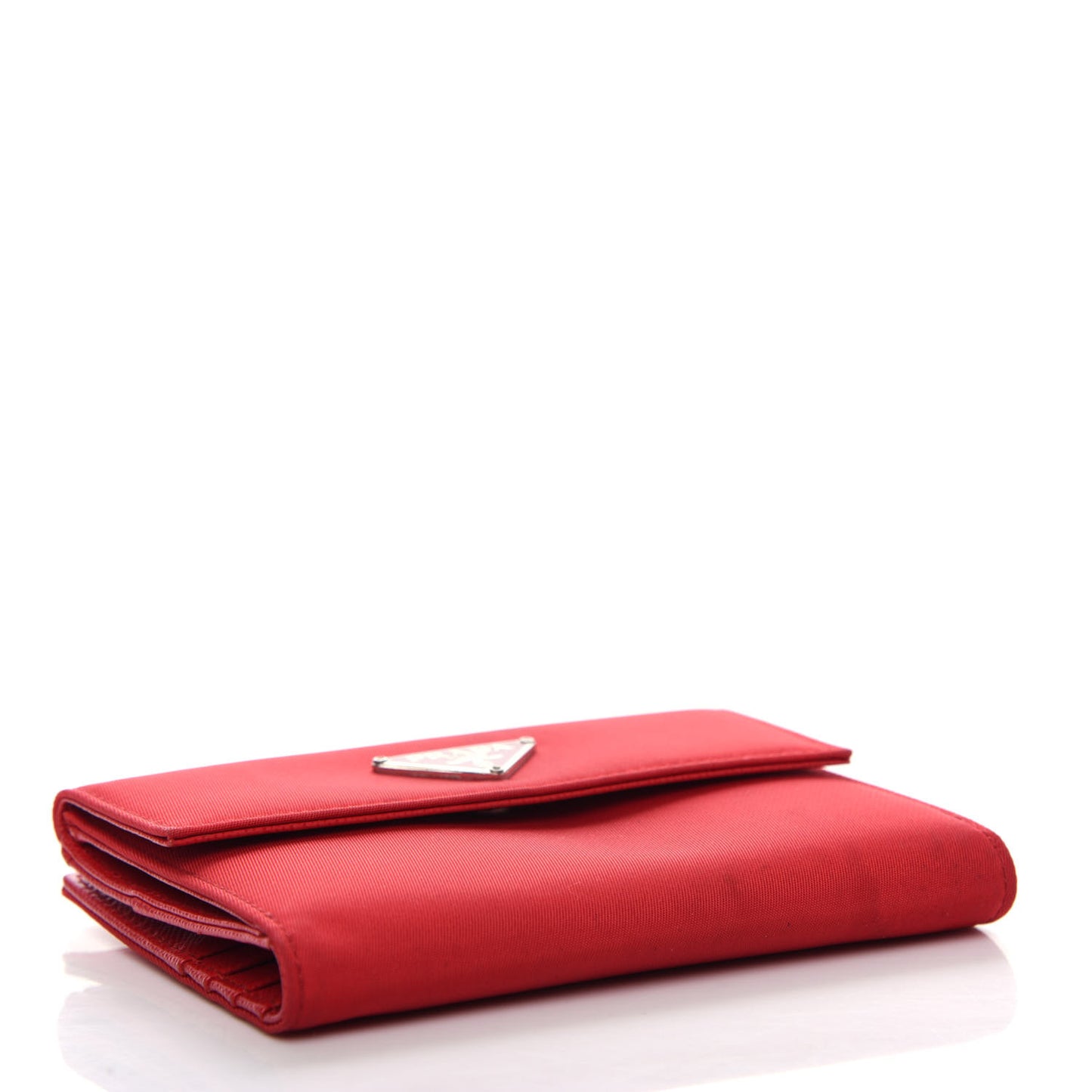 Tessuto Nylon Saffiano Medium Flap Bi-Fold Wallet Fuoco