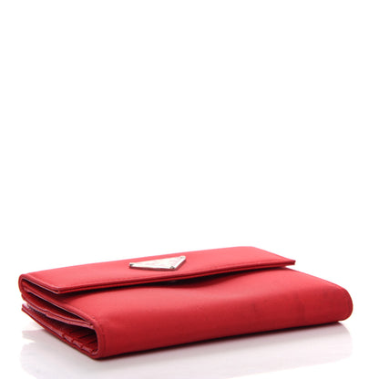Prada Tessuto Nylon Saffiano Medium Flap Bi-Fold Wallet Fuoco 4 of 8