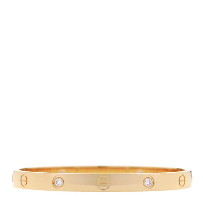 Cartier 18K Yellow Gold 4 Diamond LOVE Bracelet 18 1 of 9