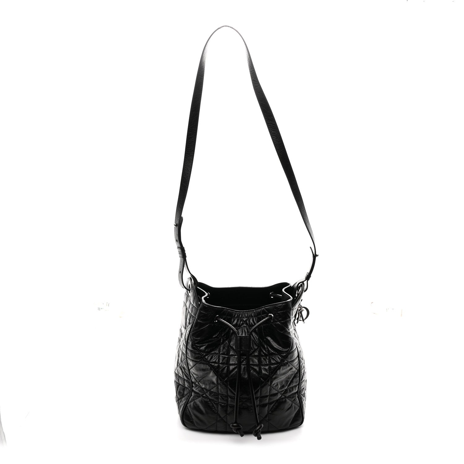 Christian Dior Crinkled Calfskin Macrocannage Medium D-Motion Bag Black 1 of 10