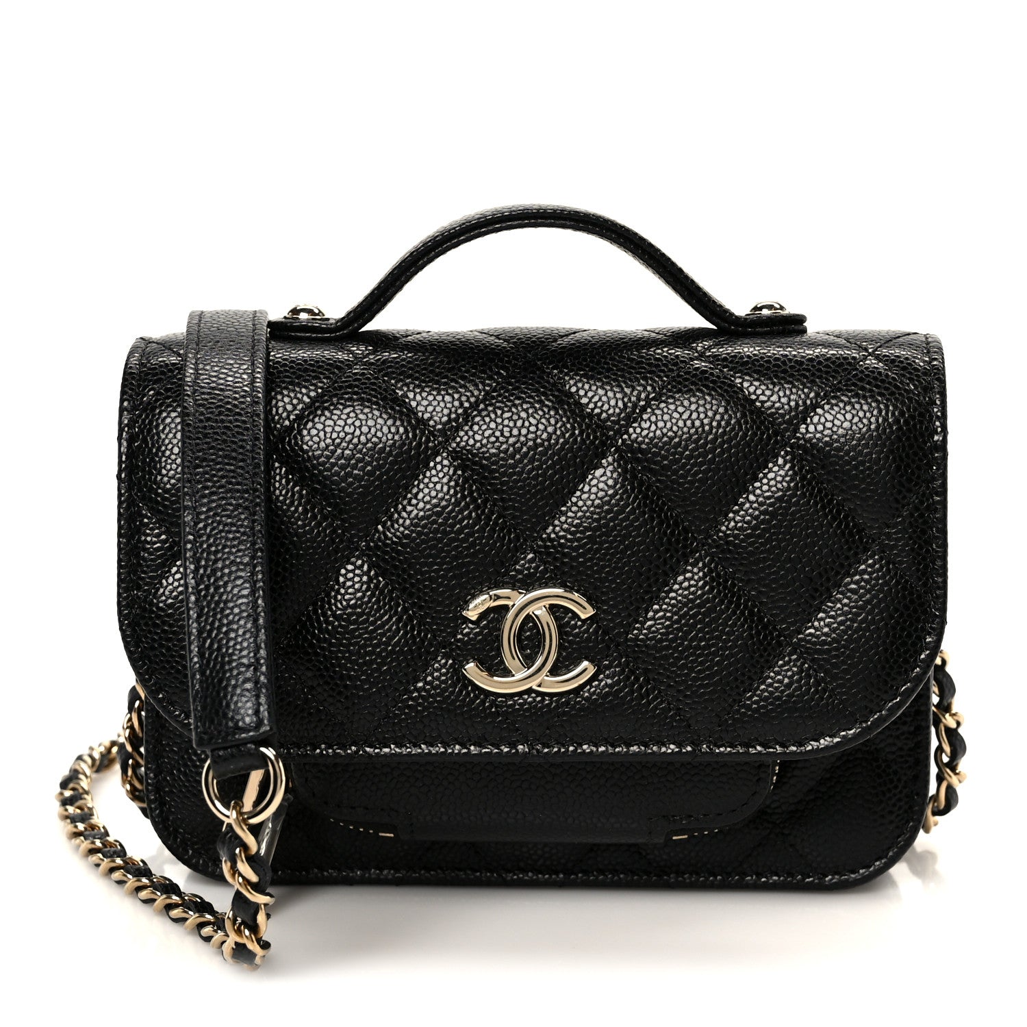 Chanel Caviar Quilted Business Affinity Clutch With Chain Black 1 of 12