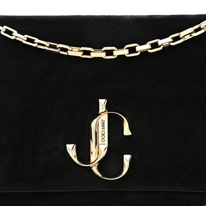 Jimmy Choo Suede Varenne Chain Clutch Black 8 of 11