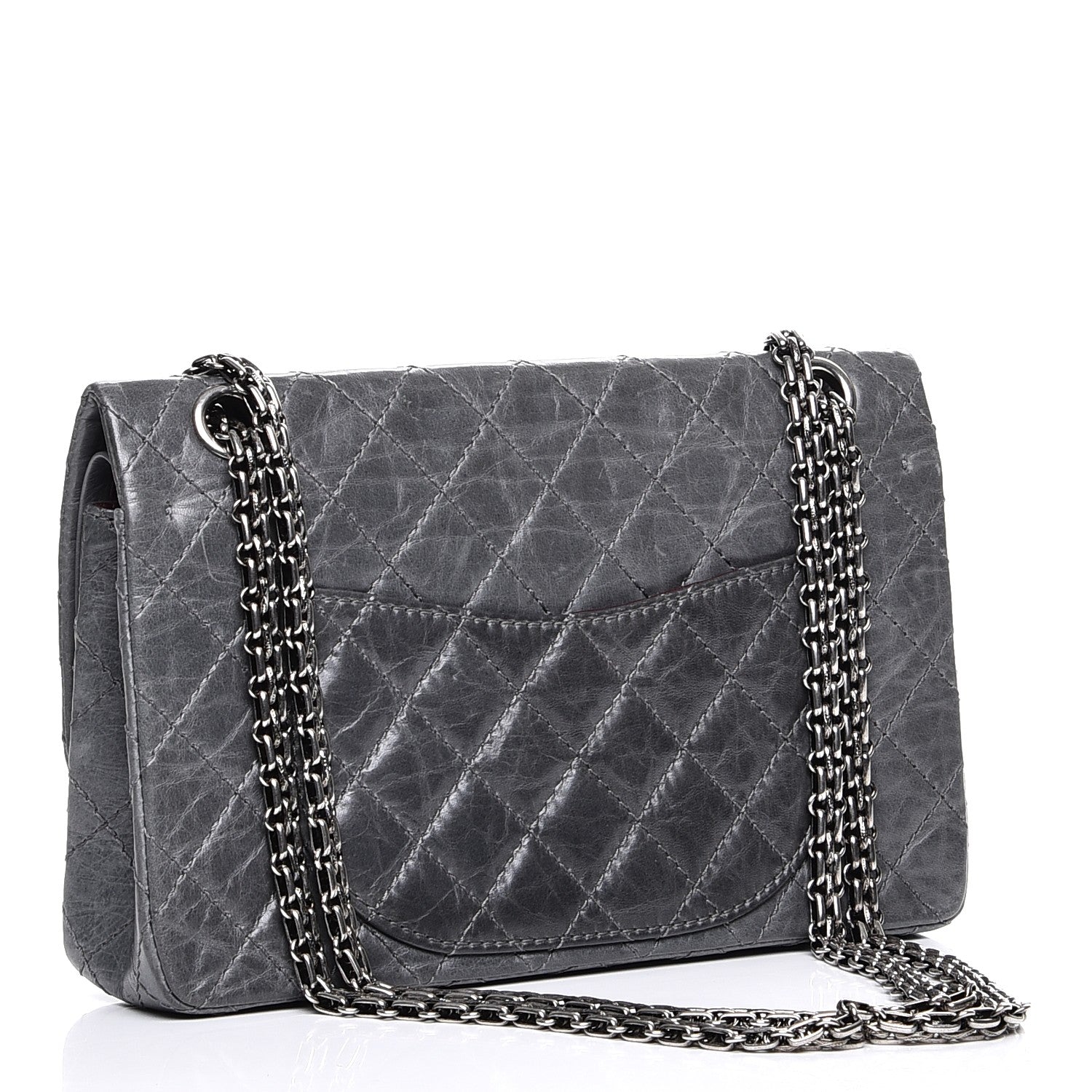 Chanel Aged Calfskin Quilted 50th Anniversary 2.55 Reissue 225 Flap Grey 4 of 10