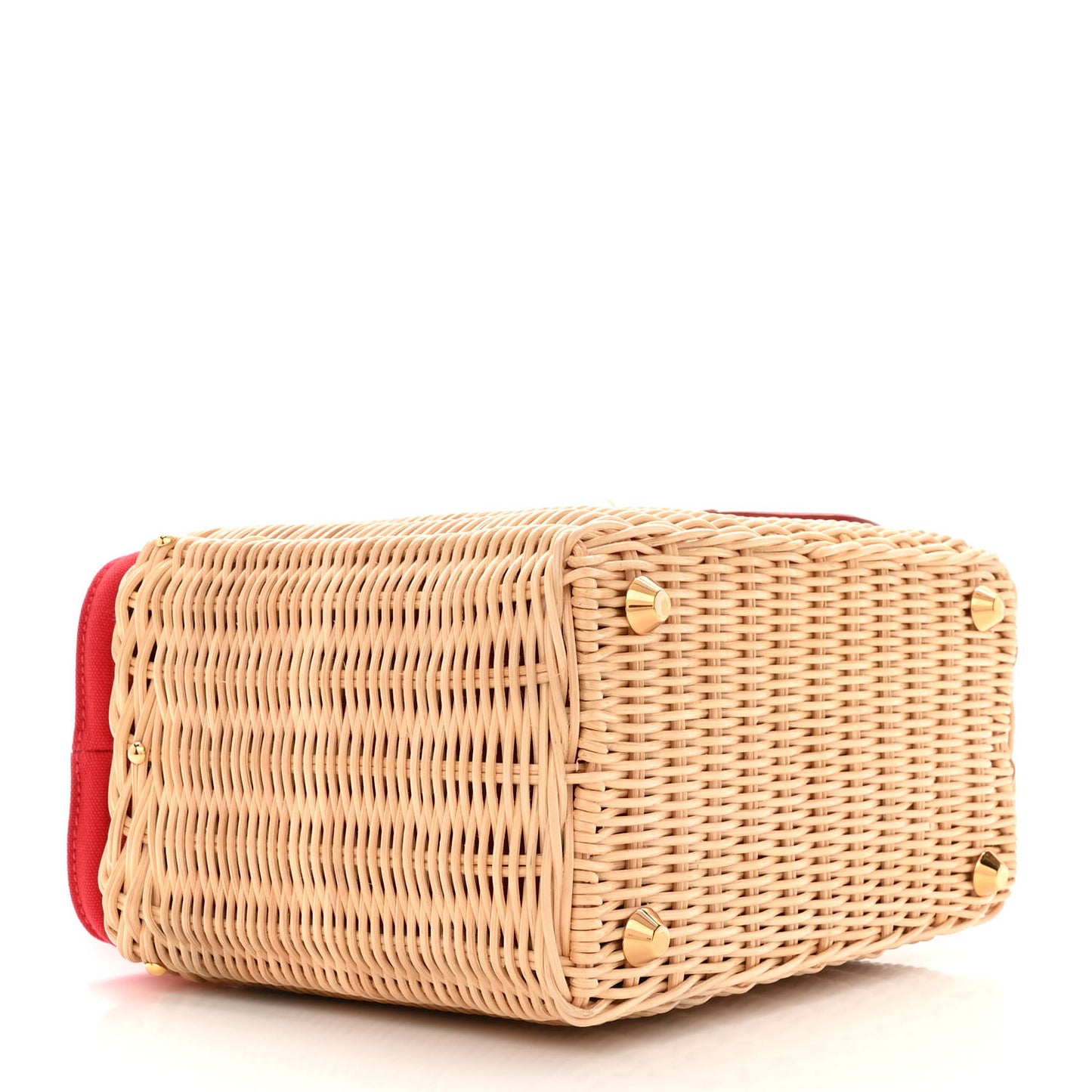 Wicker Canvas Tote Naturale Red