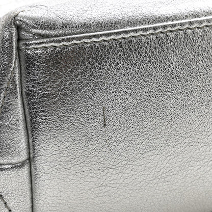 Saint Laurent Metallic Lambskin Quilted Sade Puffer Envelope Clutch Argento 9 of 11