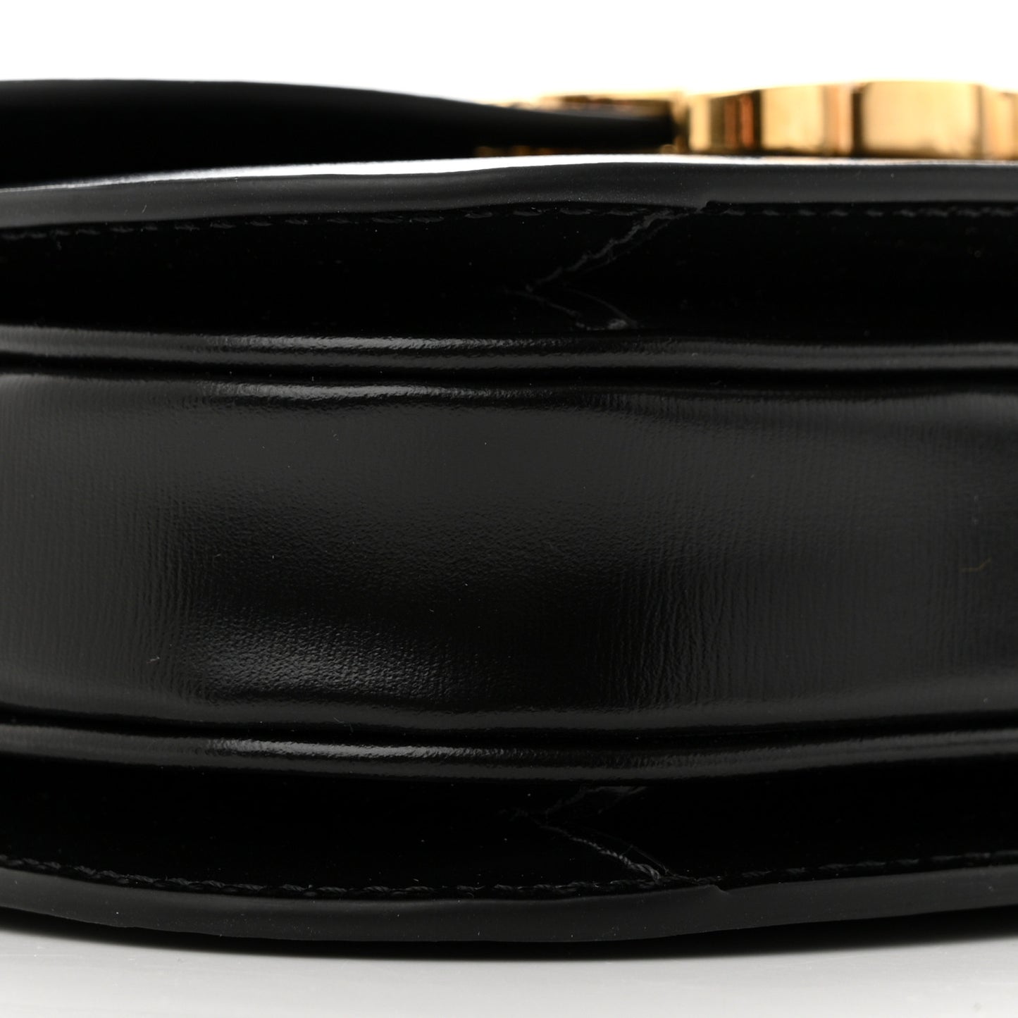 Shiny Calfskin Triomphe Mini Besace Clea Black