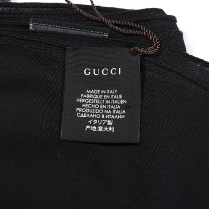 Gucci Wool Silk GG Monogram GGNat Scarf Black 2 of 4