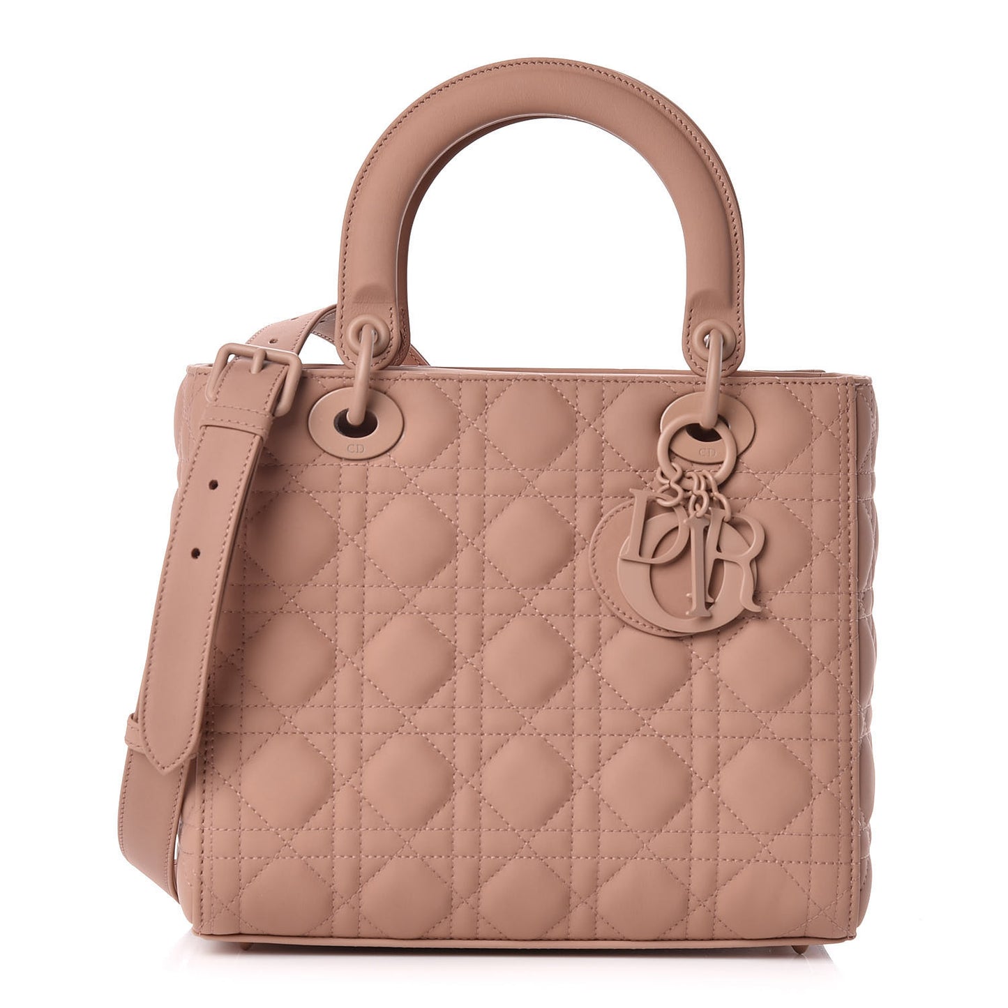 Ultra Matte Calfskin Cannage Medium Lady Dior Beige