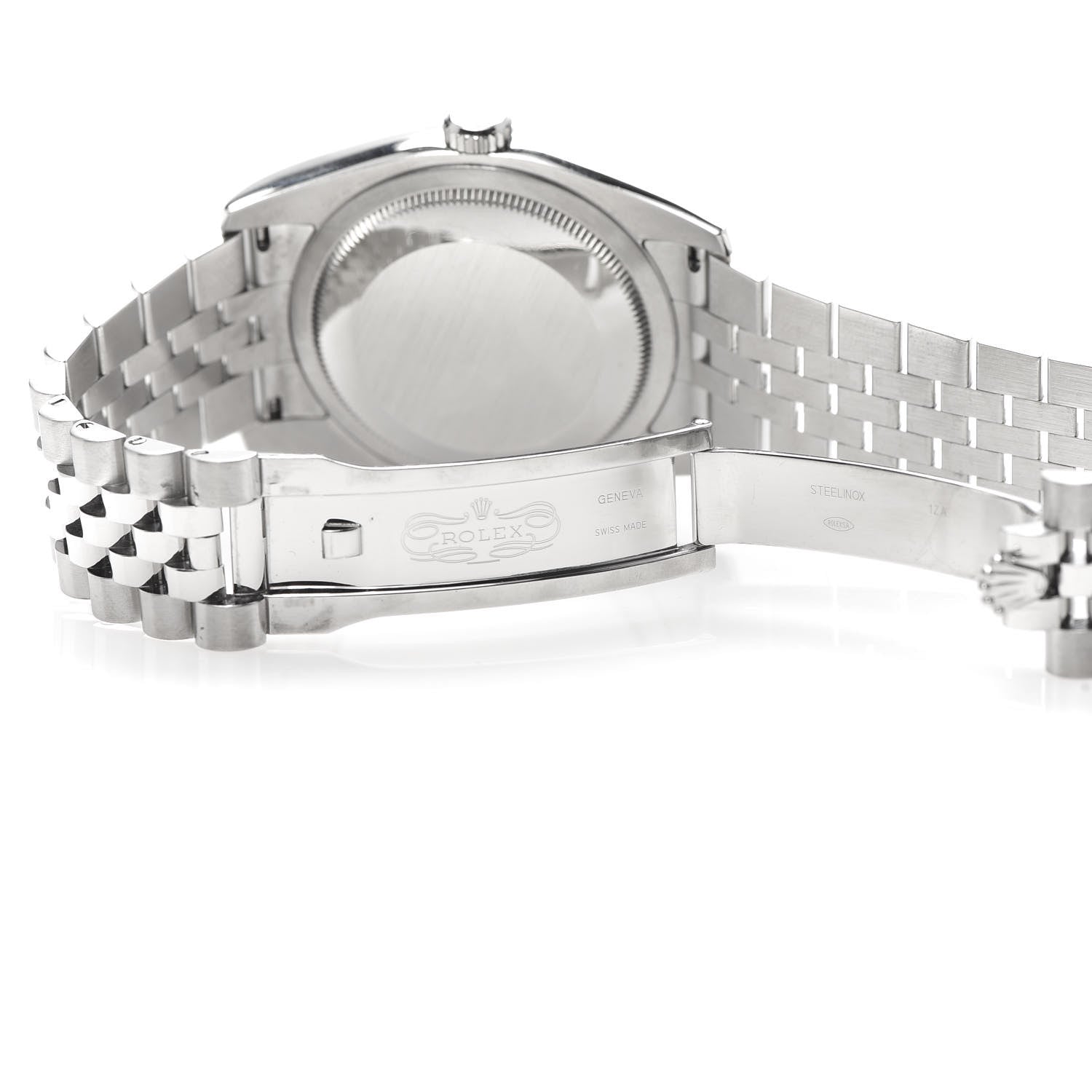 Rolex Stainless Steel 18K White Gold Diamond Black Mother of Pearl 36mm Oyster Perpetual Datejust Watch 116234 7 of 9
