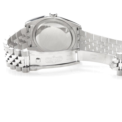 Rolex Stainless Steel 18K White Gold Diamond Black Mother of Pearl 36mm Oyster Perpetual Datejust Watch 116234 7 of 9