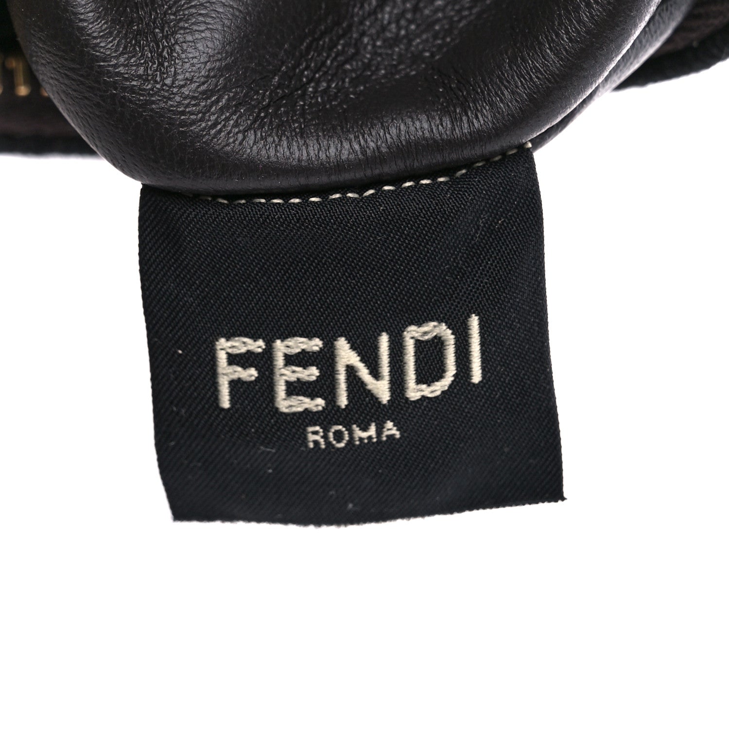 Fendi Fabric Jacquard FF 1974 Nano Fendigraphy Hobo Charm Tobacco Moro 7 of 10