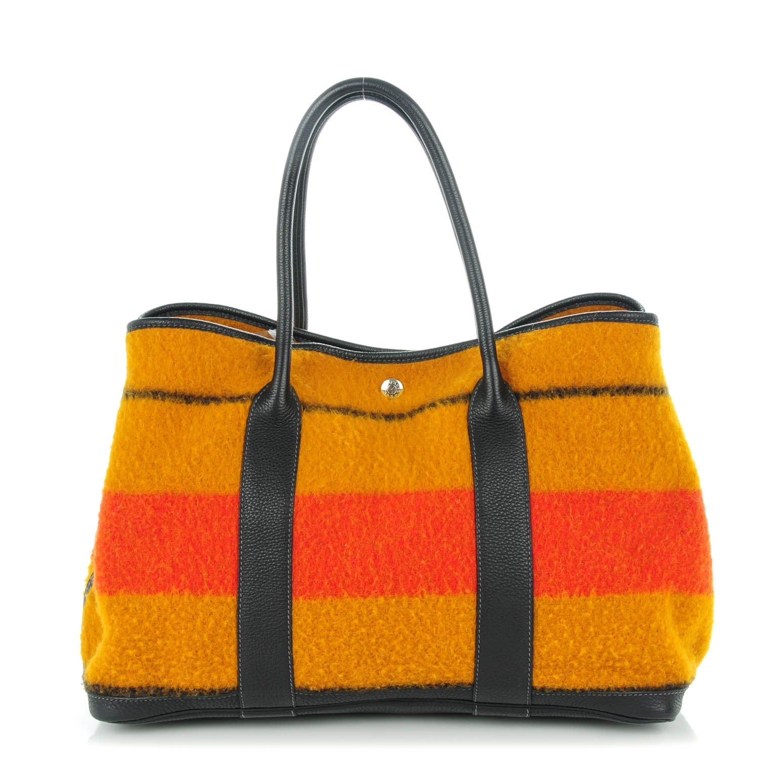 Hermes Wool Rocabar Garden Party Tote 36 MM Orange Black 1 of 7