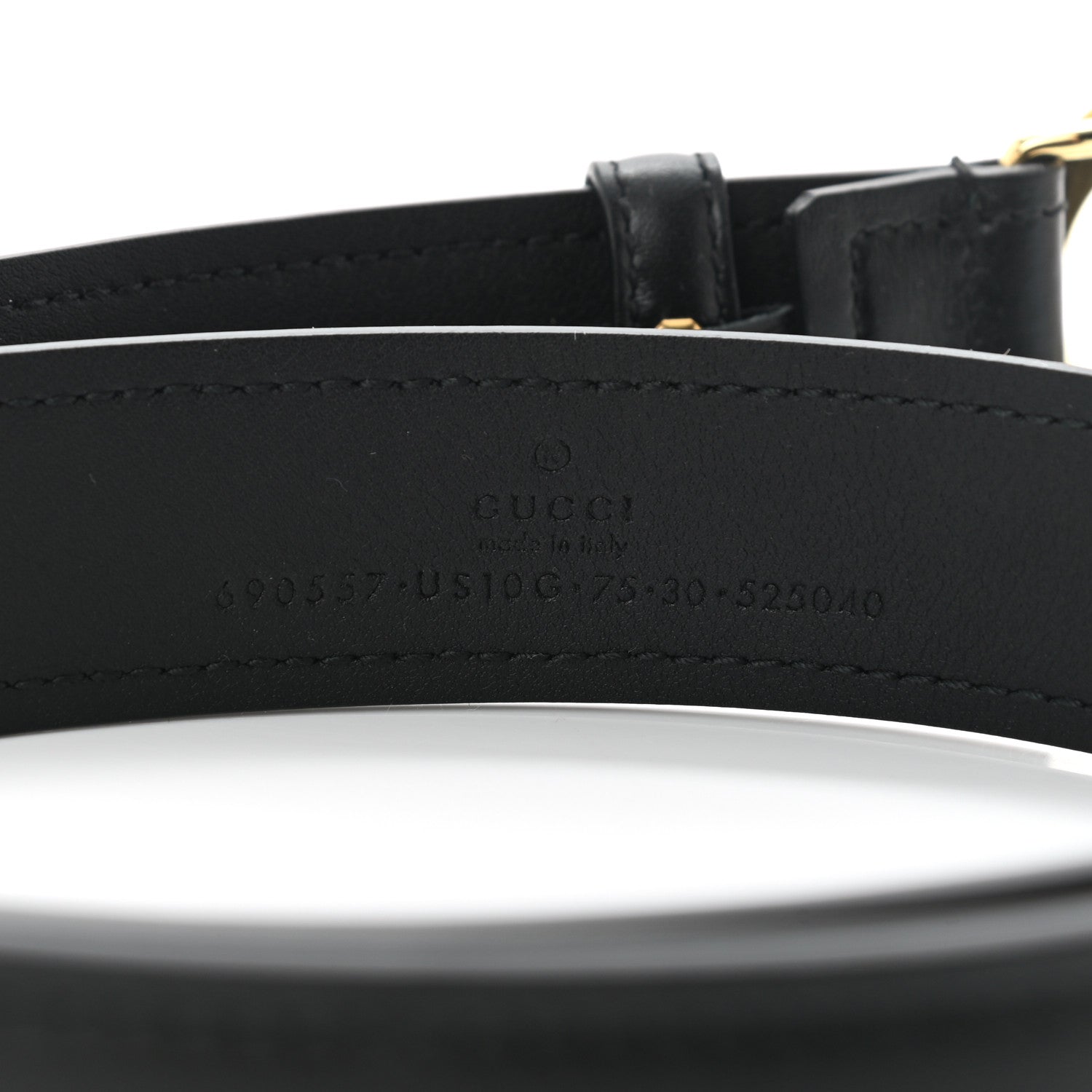 Gucci Ciny Lux Calfskin Blondie 30mm Belt 75 30 Black 3 of 5