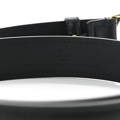 Gucci Ciny Lux Calfskin Blondie 30mm Belt 75 30 Black 3 of 5