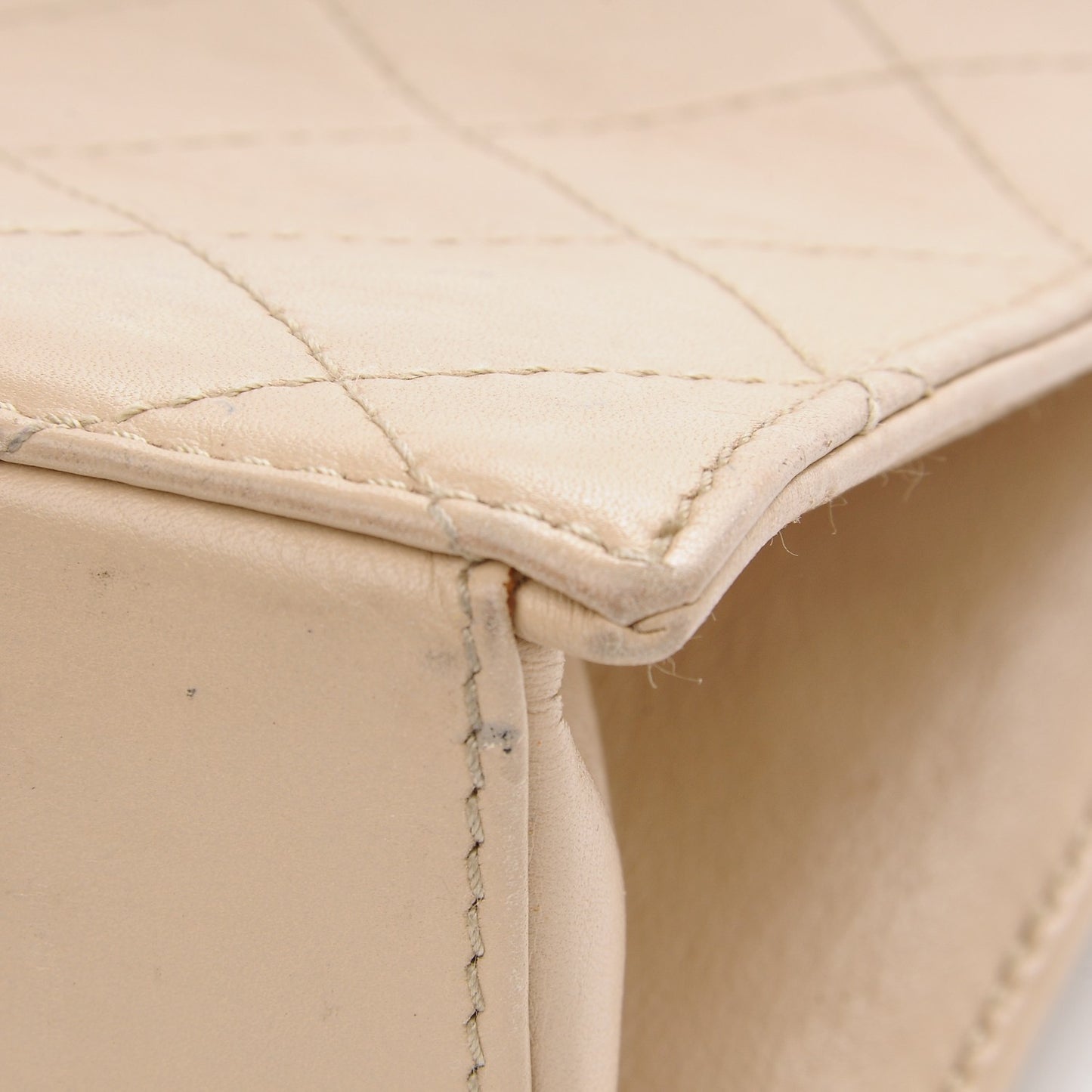 Calfskin Quilted Mademoiselle Tote Beige