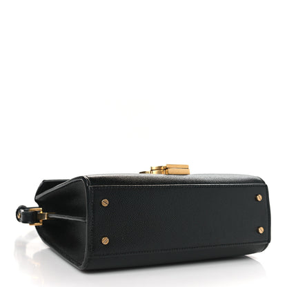 Saint Laurent Grain de Poudre Mini Classic Monogram Cassandra Top Handle Black 4 of 9