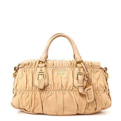 Prada Nappa Gaufre Buckle Satchel Cammello 1 of 15