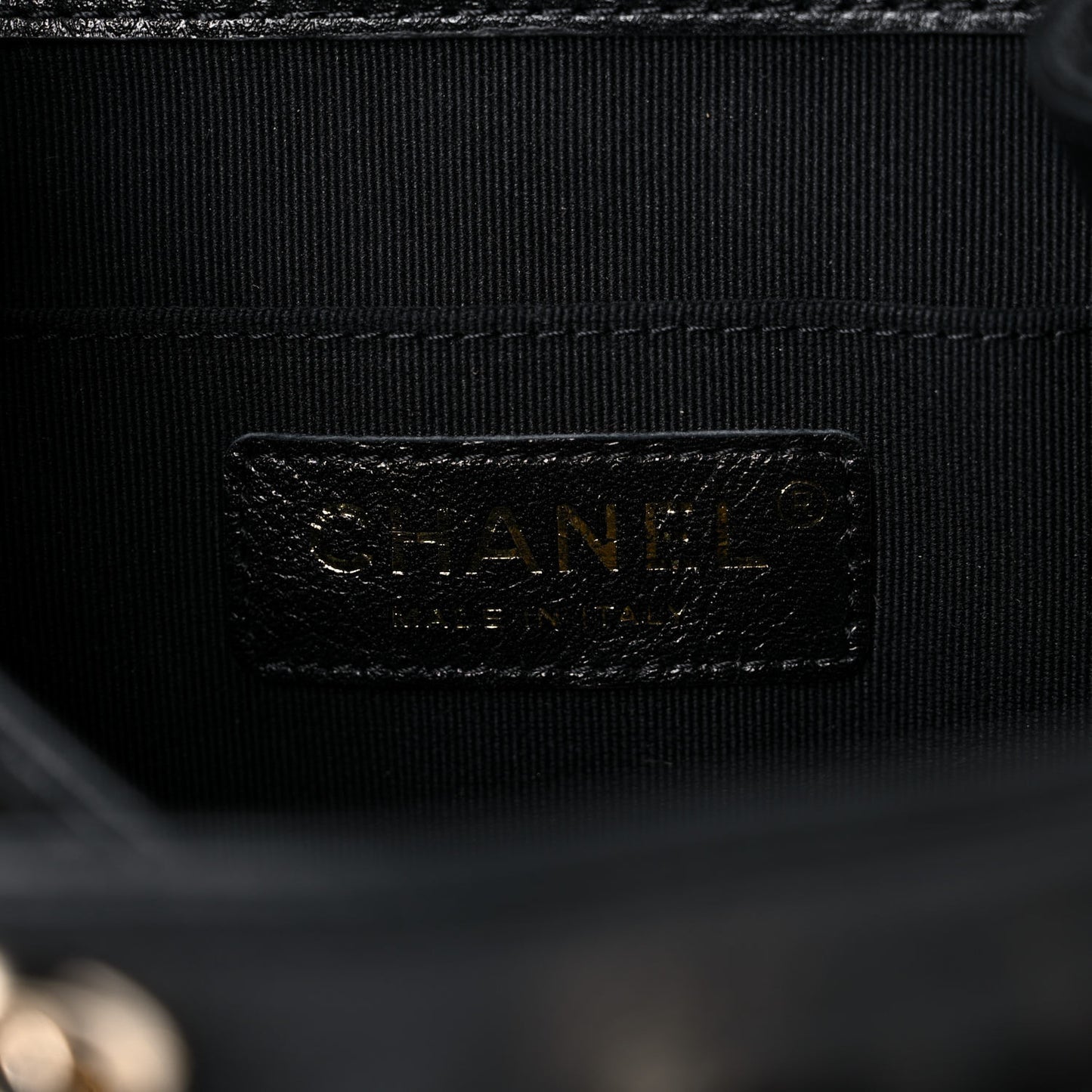 Glazed Aged Calfskin Quilted Small Duma Drawstring Backpack Black