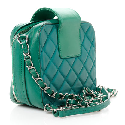 Chanel Lambskin Quilted Mini CC Box Camera Bag Green 3 of 11