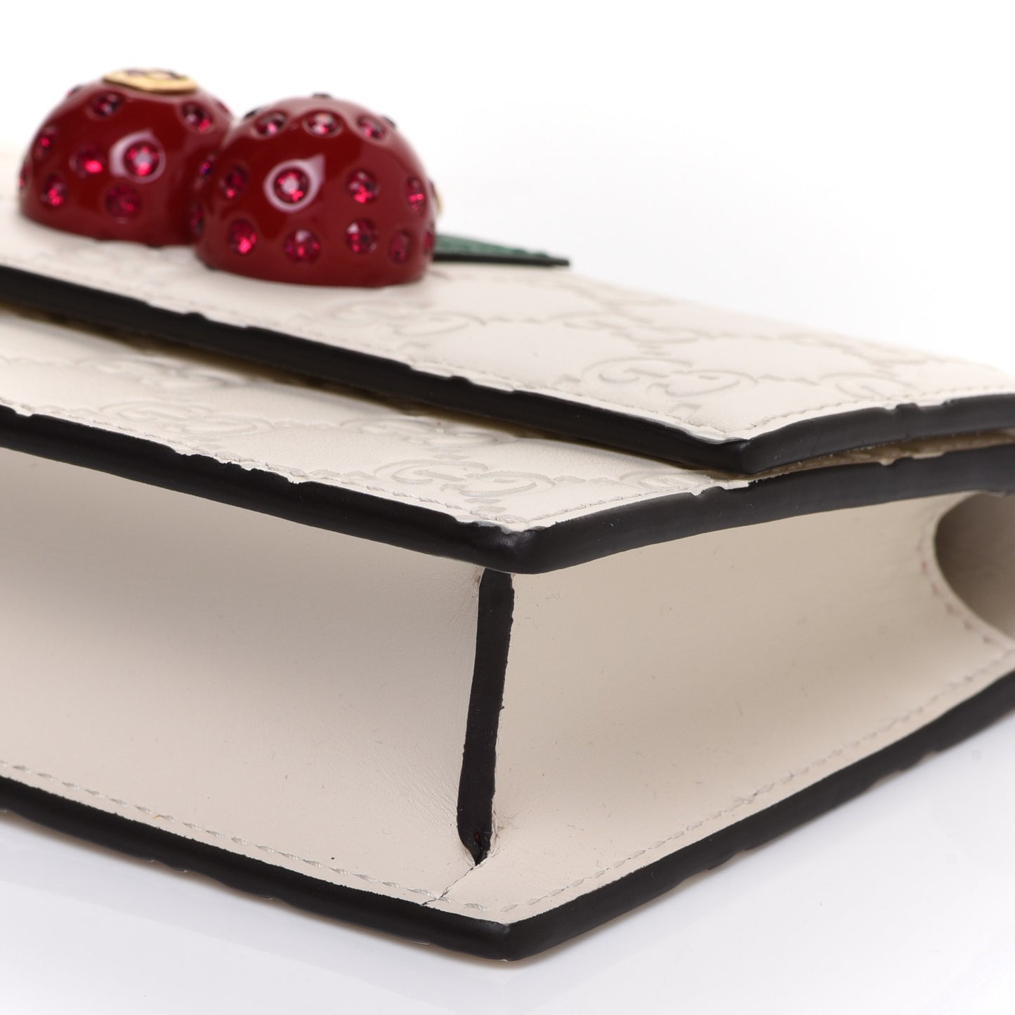 Guccissima Mini Cherry Chain Bag White