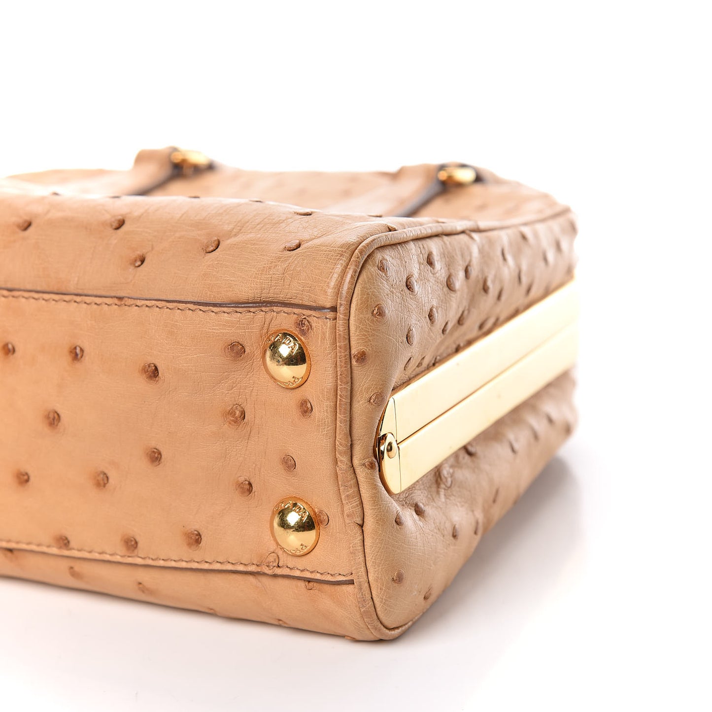 Ostrich Pyramid Bag Soleil