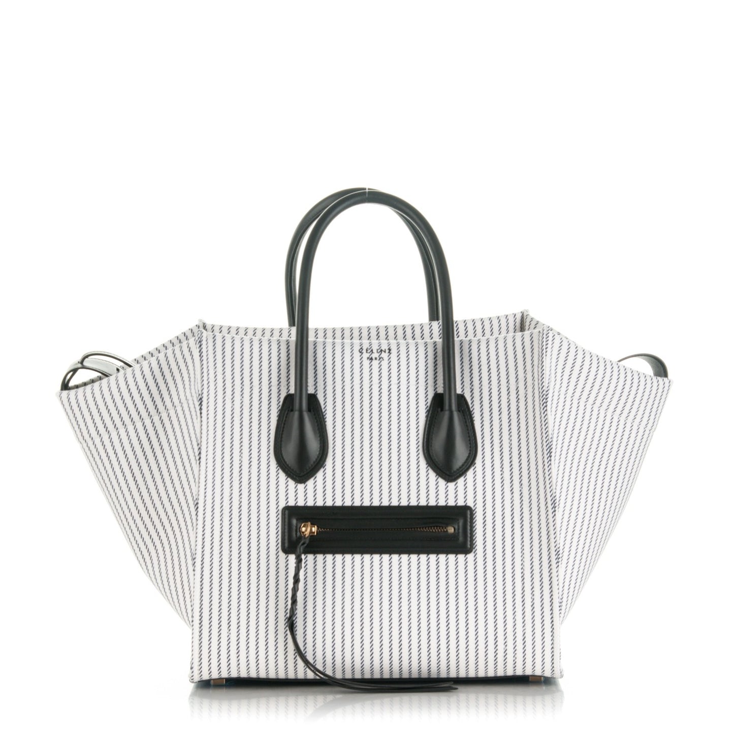 Cotton Canvas Striped Medium Phantom Luggage White Navy