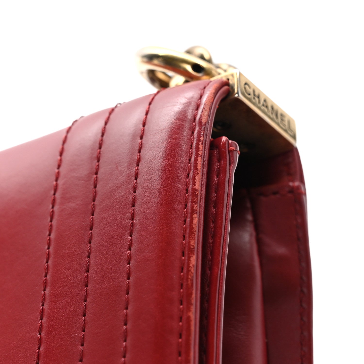 Chanel Glazed Calfskin Small Boy Flap Red 11 of 12