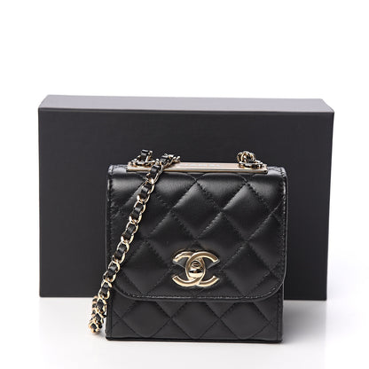 Chanel Lambskin Quilted Mini Trendy CC Chain Wallet Black 10 of 10