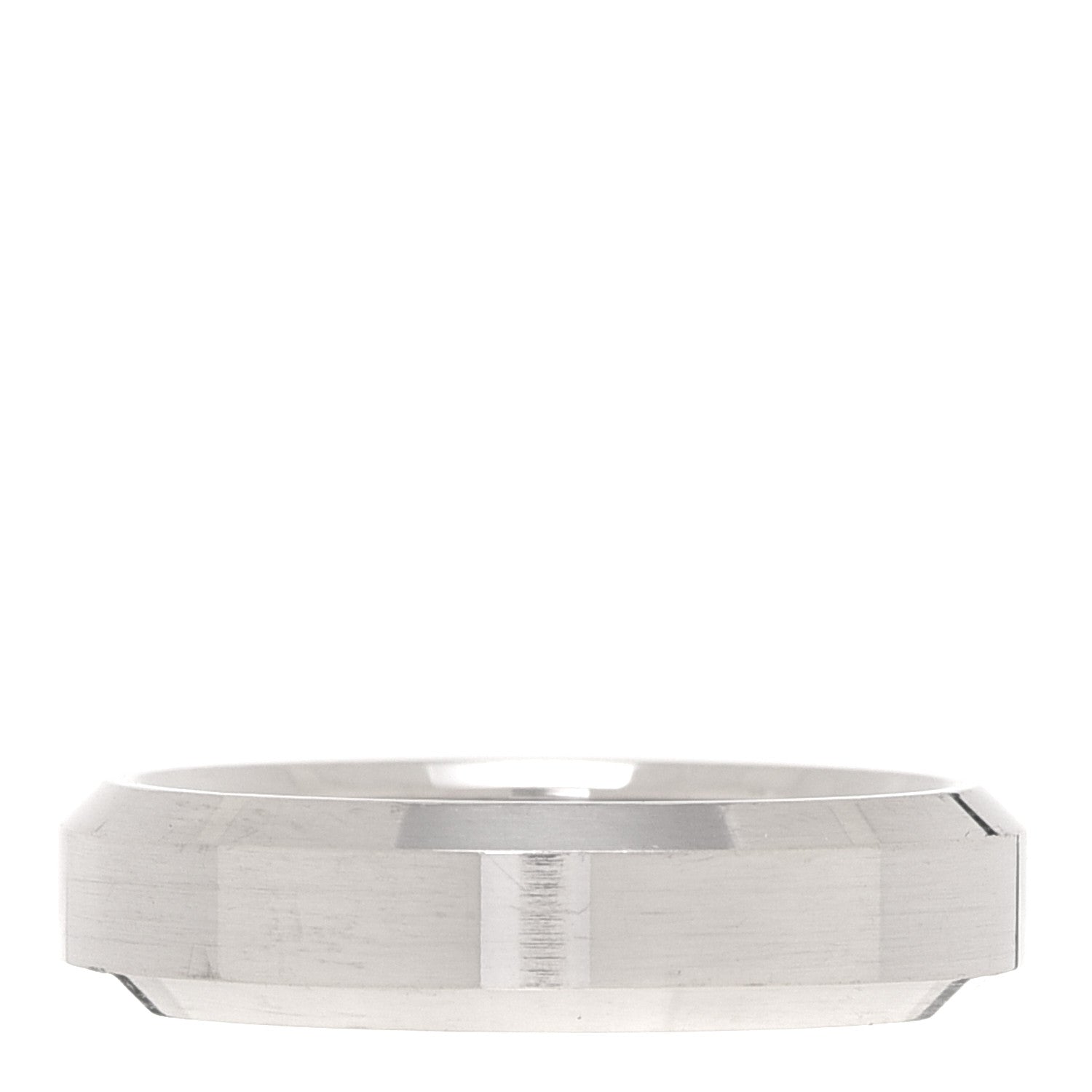 David Yurman 18K White Gold 6mm Beveled Band Ring 62 10 1 of 5
