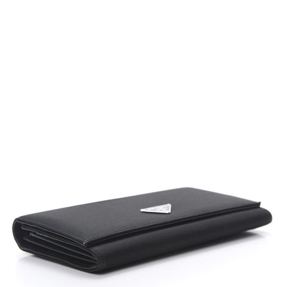 Prada Tessuto Nylon Continental Flap Wallet Black 4 of 9