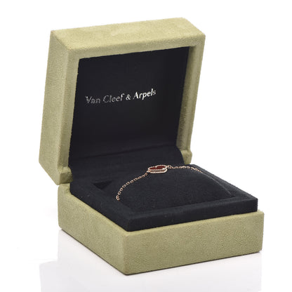 Van Cleef & Arpels 18K Rose Gold Carnelian Sweet Alhambra Heart Bracelet 7 of 7