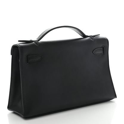 Hermes Swift Kelly Pochette Clutch Black 3 of 9
