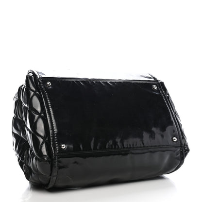 Chanel Vinyl Lipstick Ligne Accordion Tote Black 4 of 9